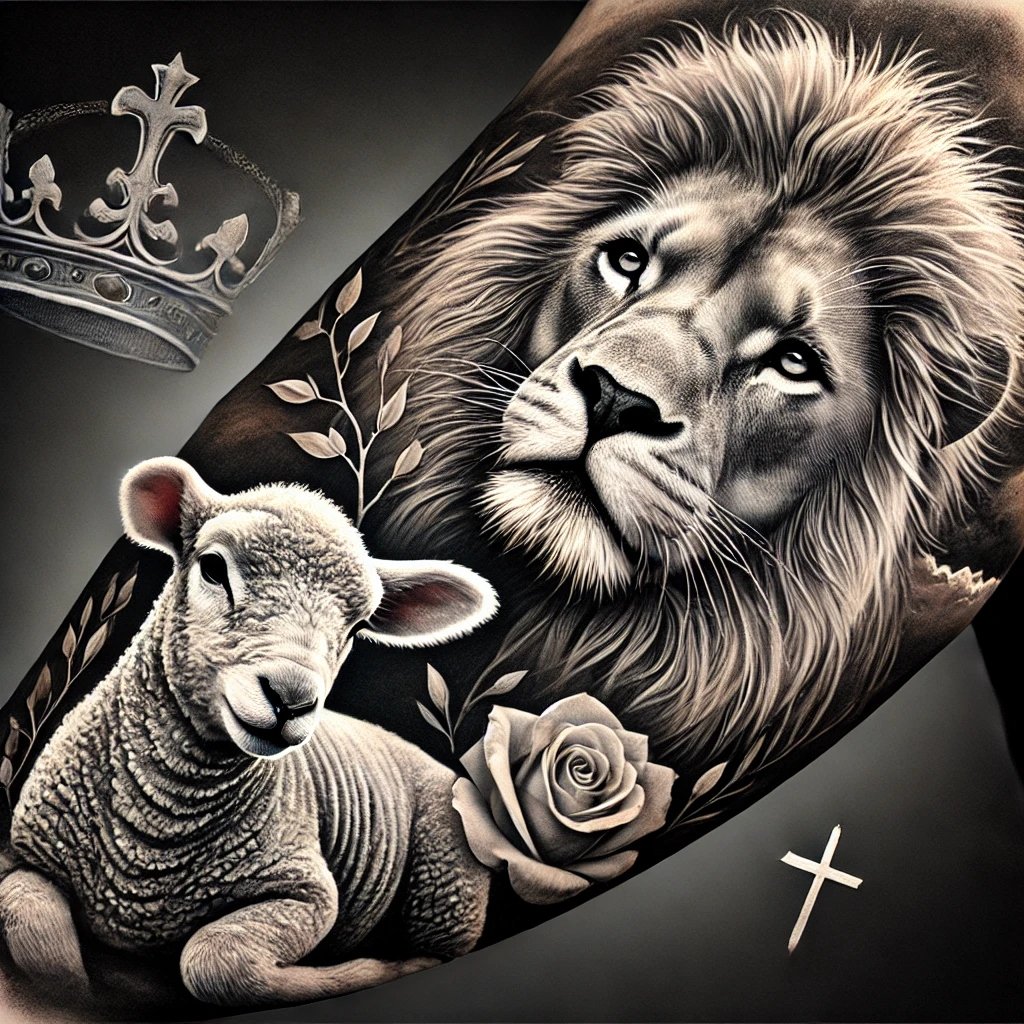 Lion and Lamb Tattoo: A Symbol of Strength and Peace